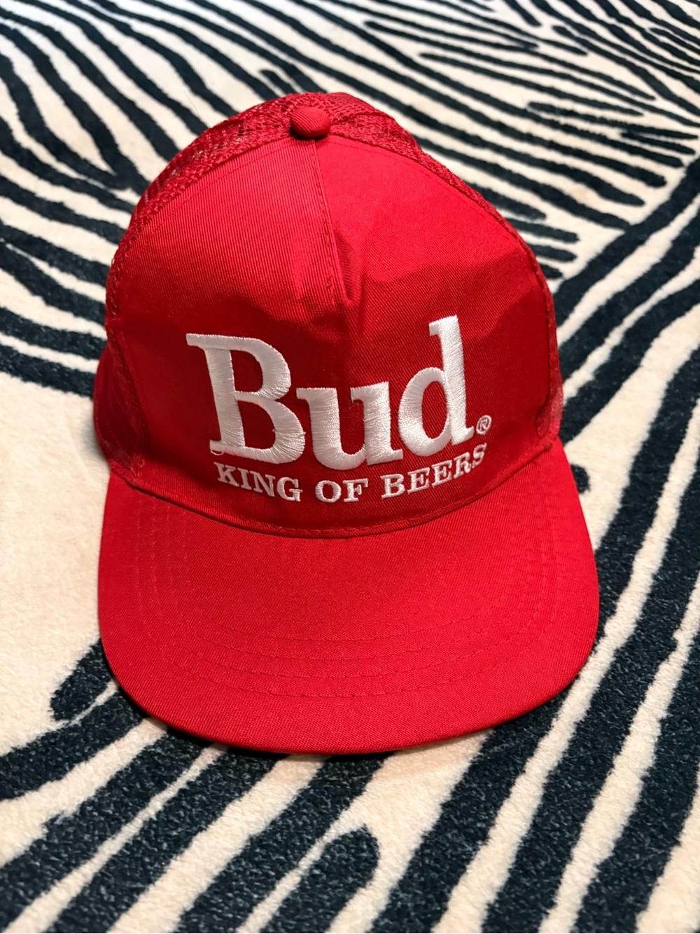 Budweiser Red Bud "King of Beers" Trucker Hat